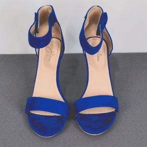J. Adams Velvet Heels, Hook & Loop Closure, Size 6